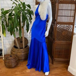 Royal blue silk cache dress size 10